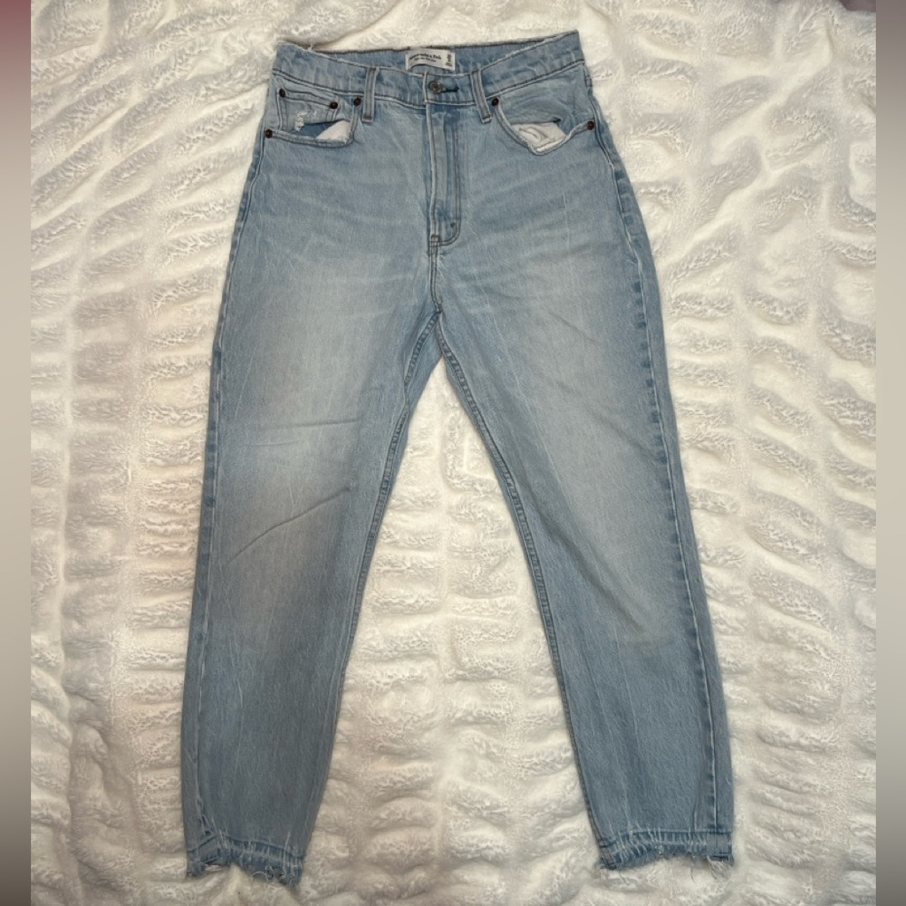Abercrombie & Fitch Light Blue High Rise Mom Jeans